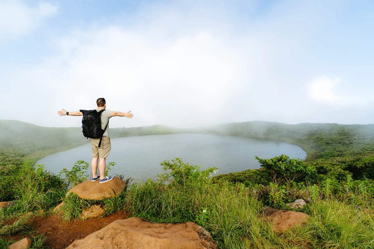 Laguna El Junco Crater, part of the Highlands Tour in San Cristobal, Galapagos Islands