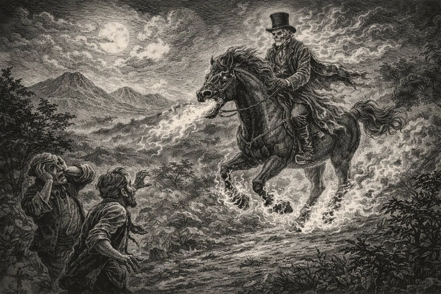 Illustration of El Caballo de Cobo - Galapagos Islands Myths