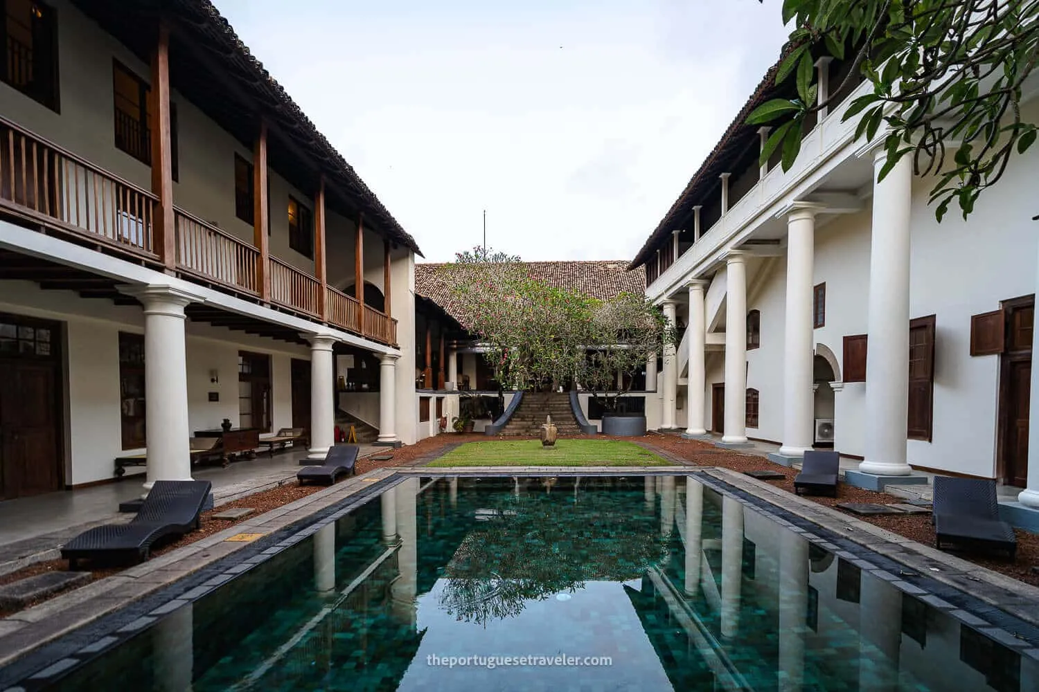 The courtyard pool of the Galle Fort Hotel, in Galle, Sri Lanka