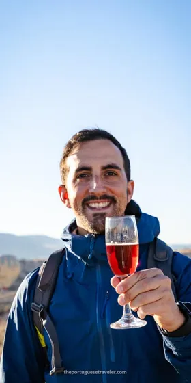 Champagne toast at the end of the hot air balloon tour in Cappadocia