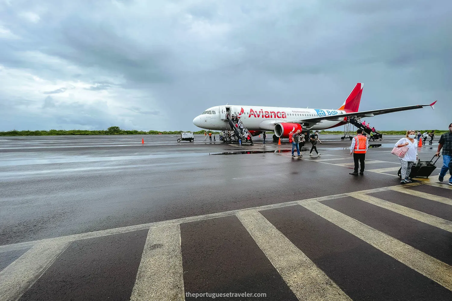 Moments after arriving by plane to San Cristobal Island