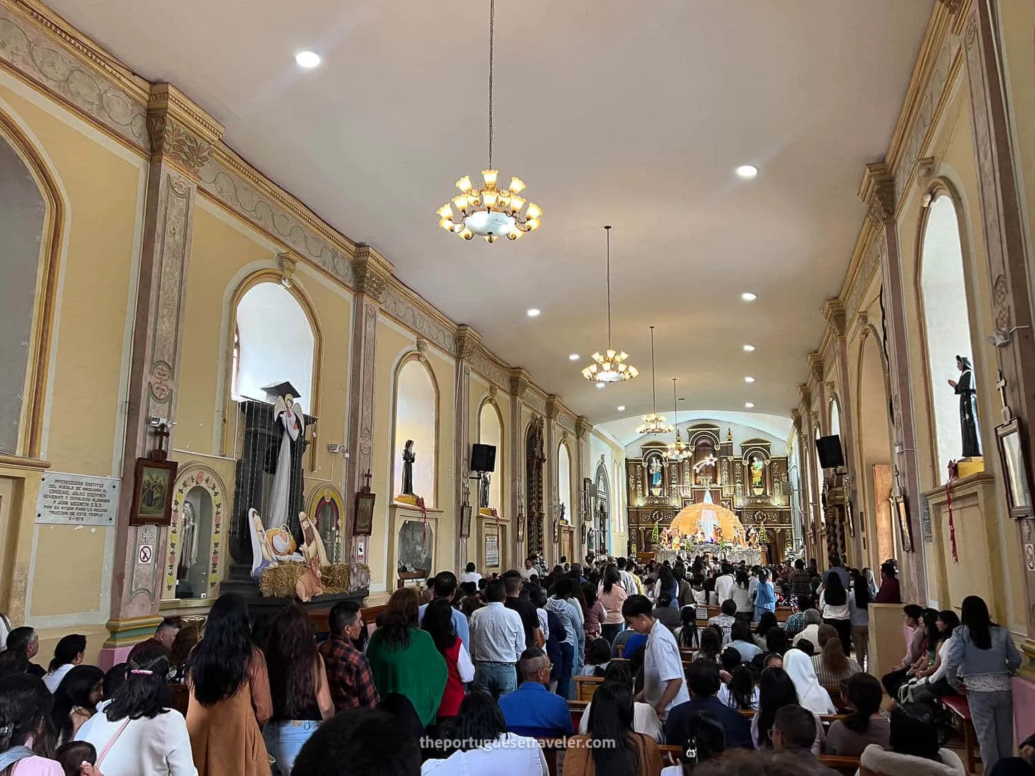 A crowded Mass at Christmas