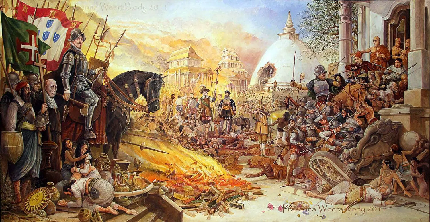 Destruction of Kelaniya Rajamaha Viharaya by Portuguese
