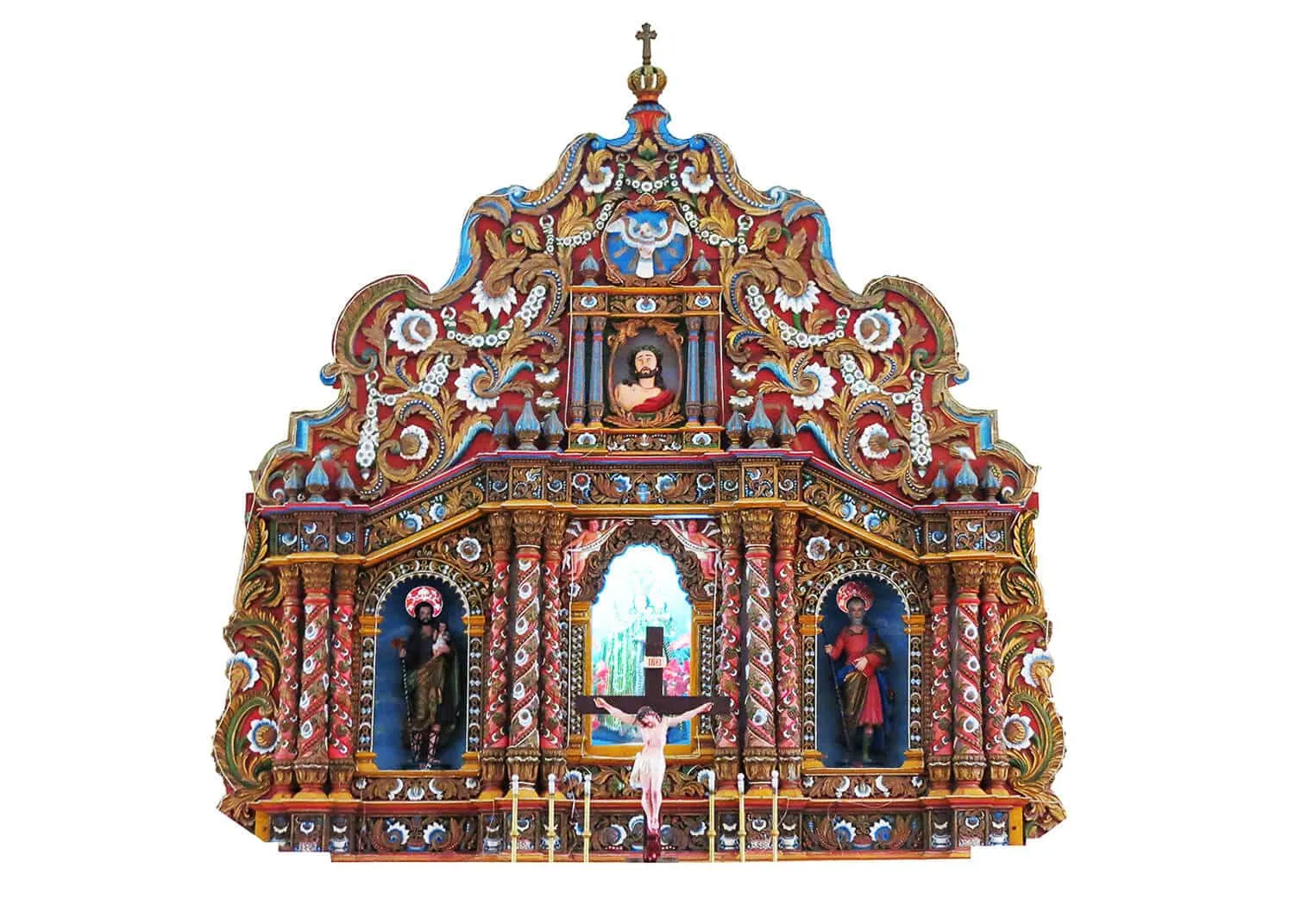Wooden retable at the Church of Our Lady of Victory in Pesalai
