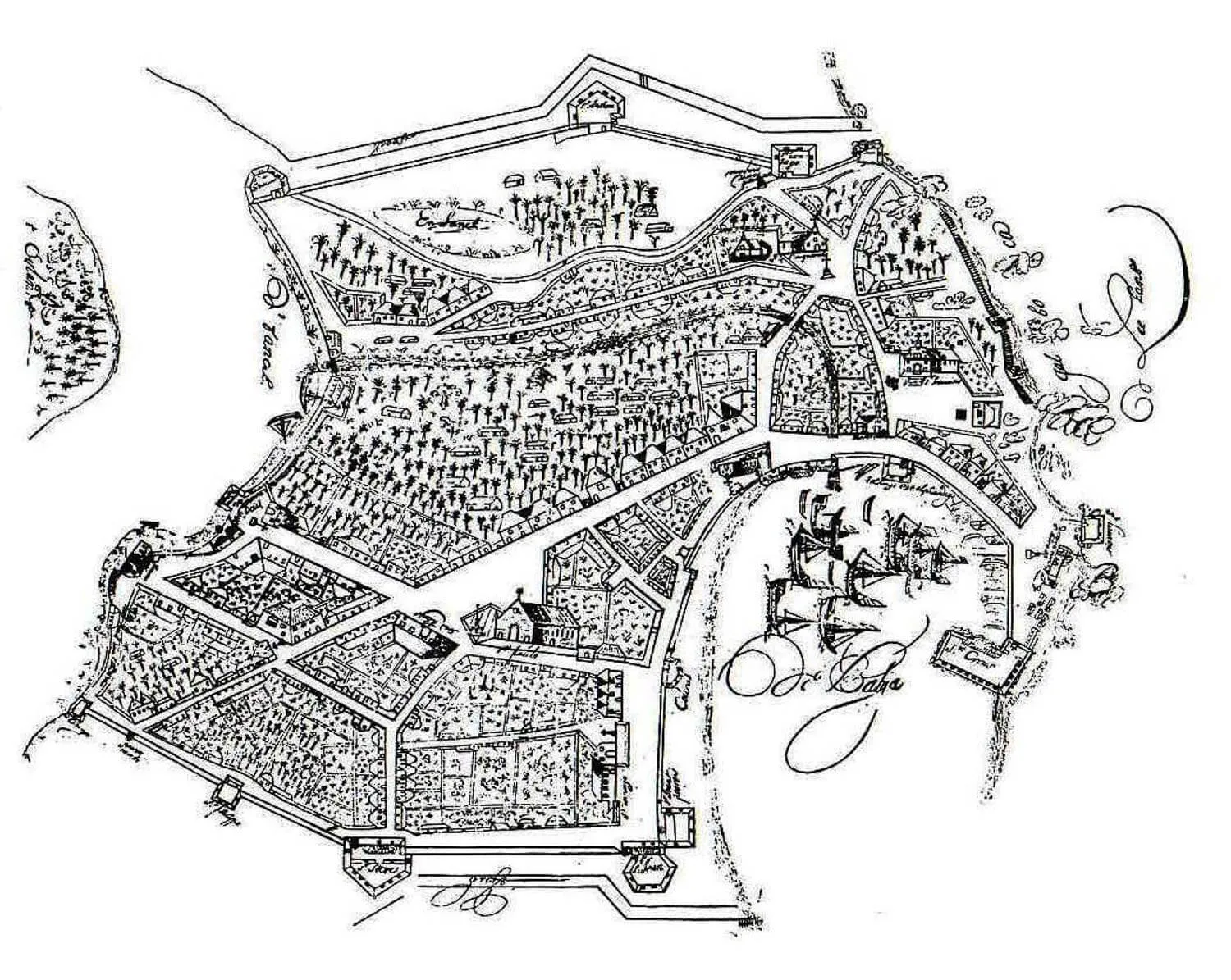 Plan view of Portuguese Colombo, made in 1650