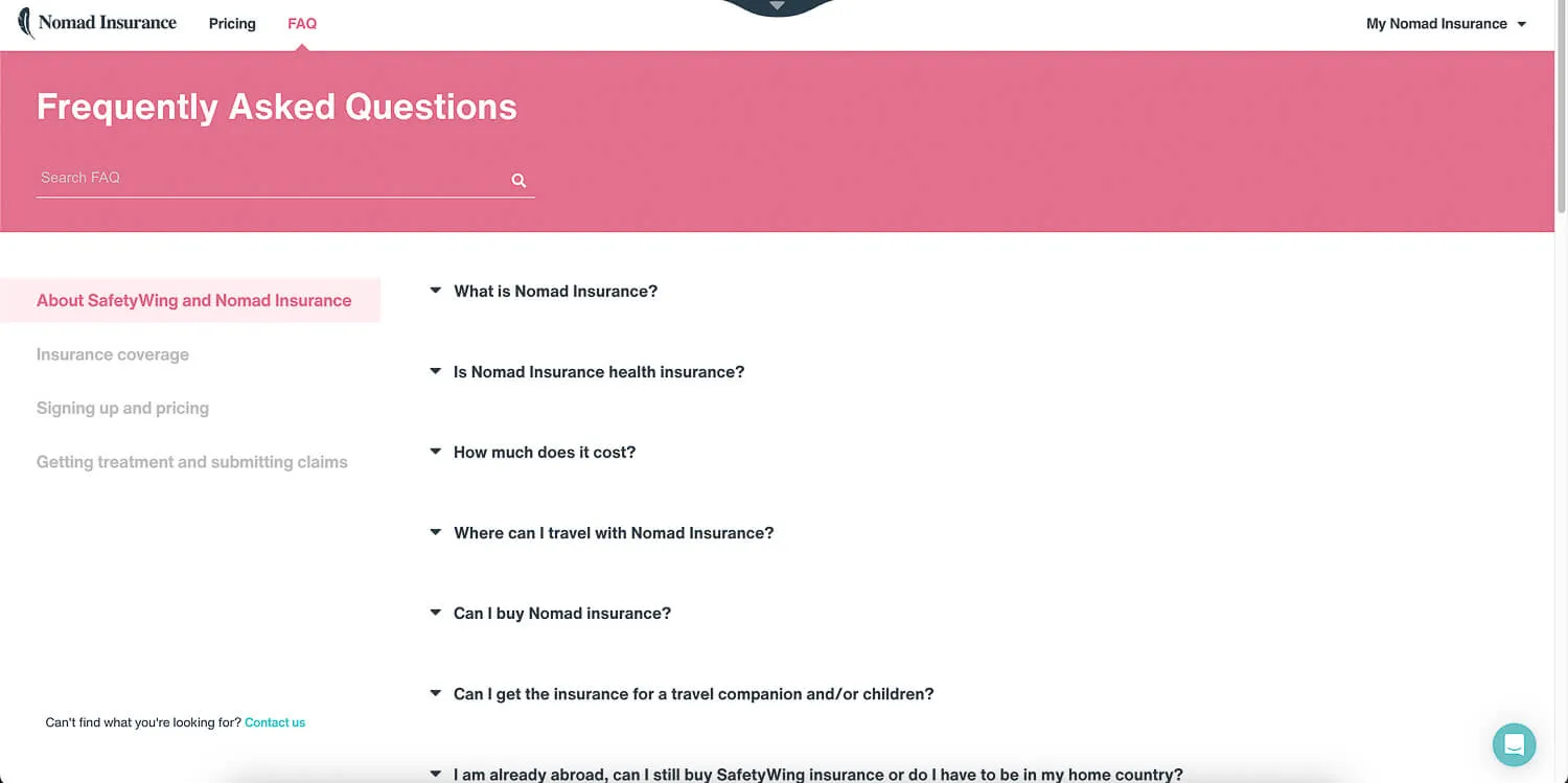 Nomad Insurance's Frequently Asked Questions