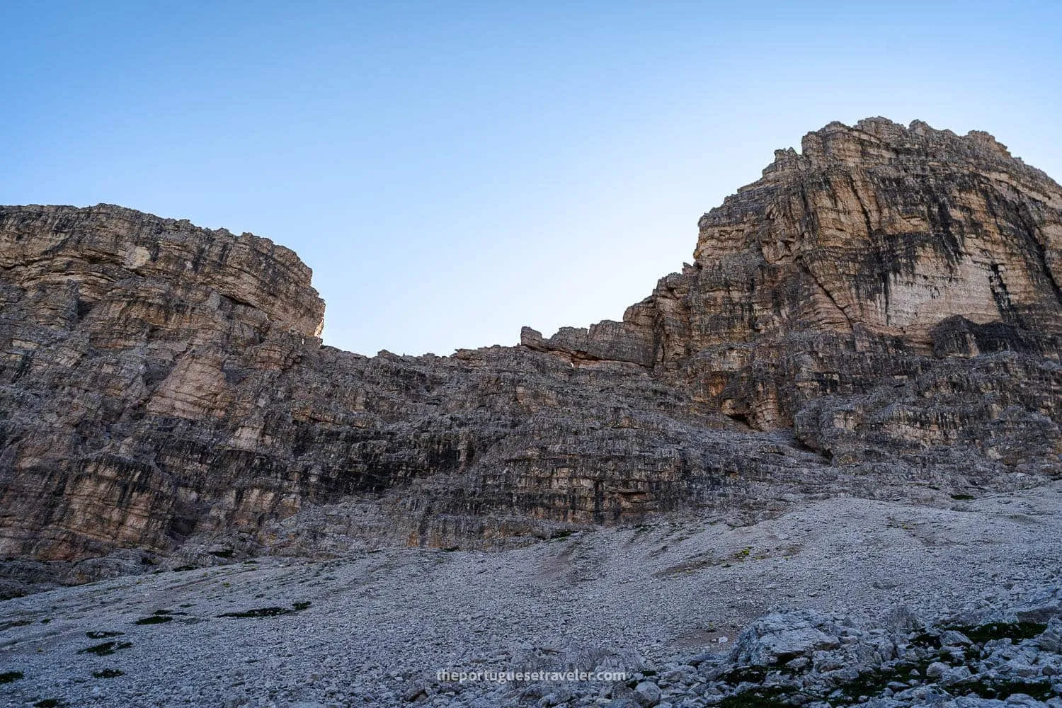 The WWI bunkers on the wall near Tre Cime