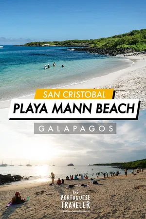 Playa Mann Beach in San Cristobal, Pinterest pin