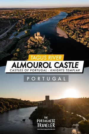 Almourol Castle, in Portugal, Pinterest pin
