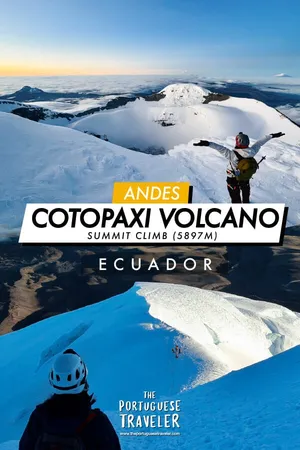 Climbing Cotopaxi Volcano (5897m) in Ecuador, Pinterest pin