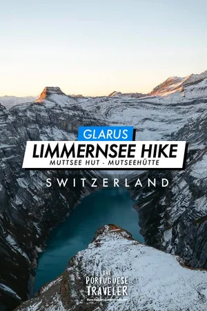 Limmernsee Hike with Overnight at Muttseehütte, in Glarus, Pinterest pin