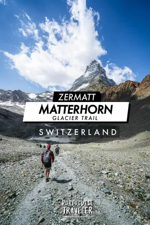 Matterhorn Glacier Trail in Zermatt, Pinterest pin