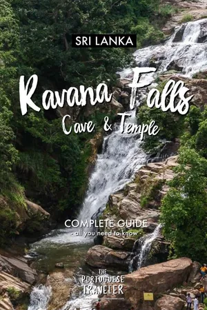 Ravana Falls, Cave & Temple, in Sri Lanka, Pinterest pin