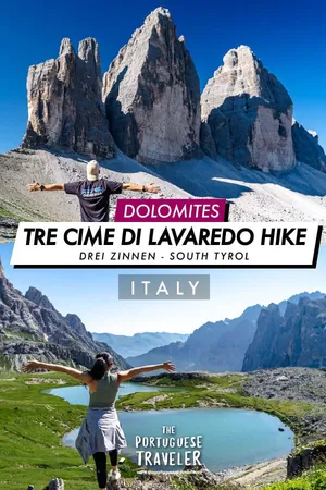 Tre Cime di Lavaredo Hike, in Dolomites, Pinterest pin