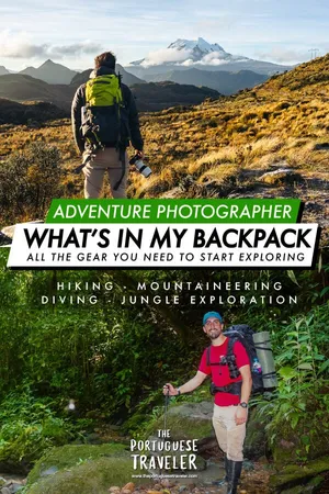 What's in My Backpack - Adventure Photographer, Pinterest pin