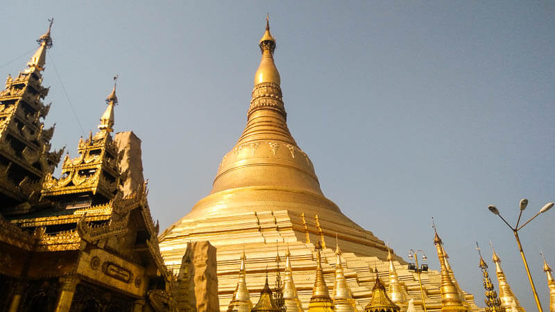 The Golden Shwedagon Pagoda in Yangon, Myanmar