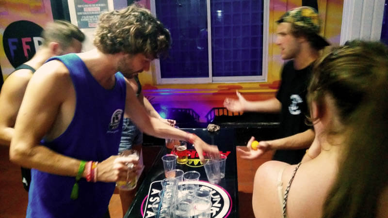 Beer Pong at Party Hostel in Siem Reap, Cambodia