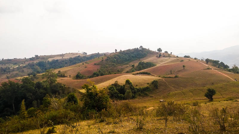 Colourful Hills on the Kalaw Hike in Myanmar