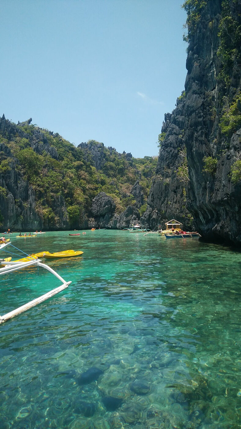 Crystal Clear Water of Big Lagoon in El Nido, Philippines