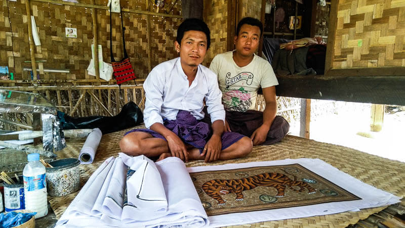 Locals with Traditional Painting Atelier in Old Bagan, Myanmar