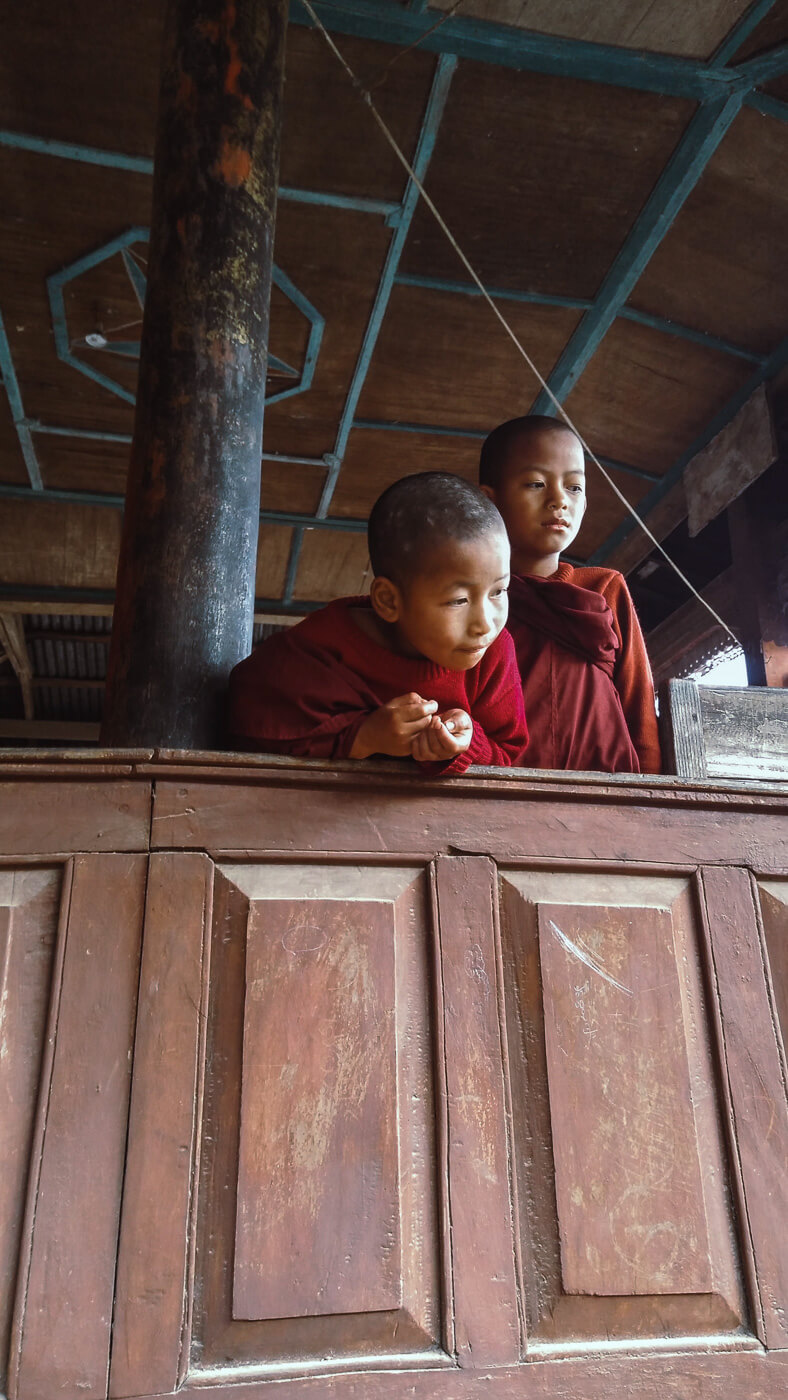 Novice Monks at the Hti Thein Monastery, Myanmar