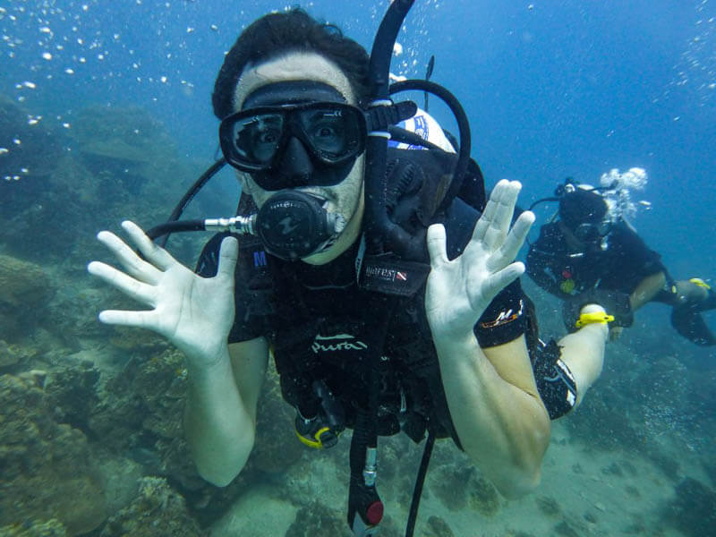 Surprised Subba Diving in Koh Tao, Thailand