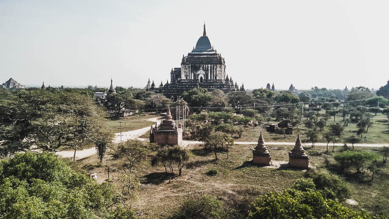Thatbyinnyu Temple being repaired in Old Bagan, Myanmar