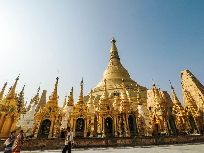 The Golden Shwedagon Temples Complex in Yangon, Myanmar