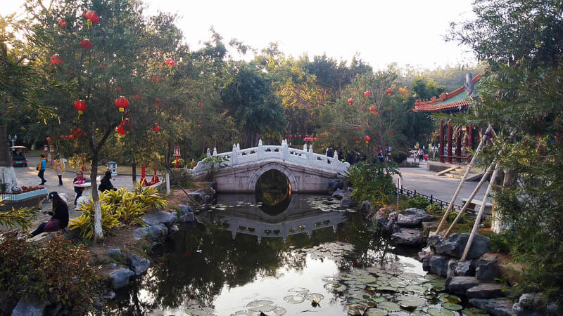Traditional Bridge in the Yuan Ming Palace in Zhuhai, China