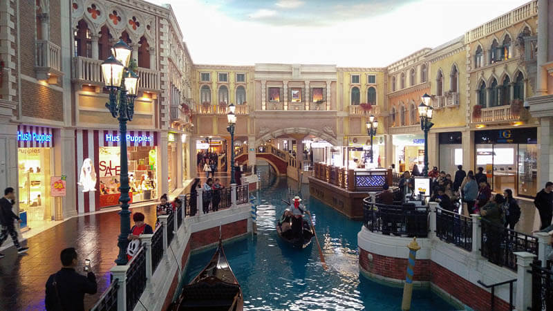 Venice's Canals at the The Venetian Casino in Macau, China
