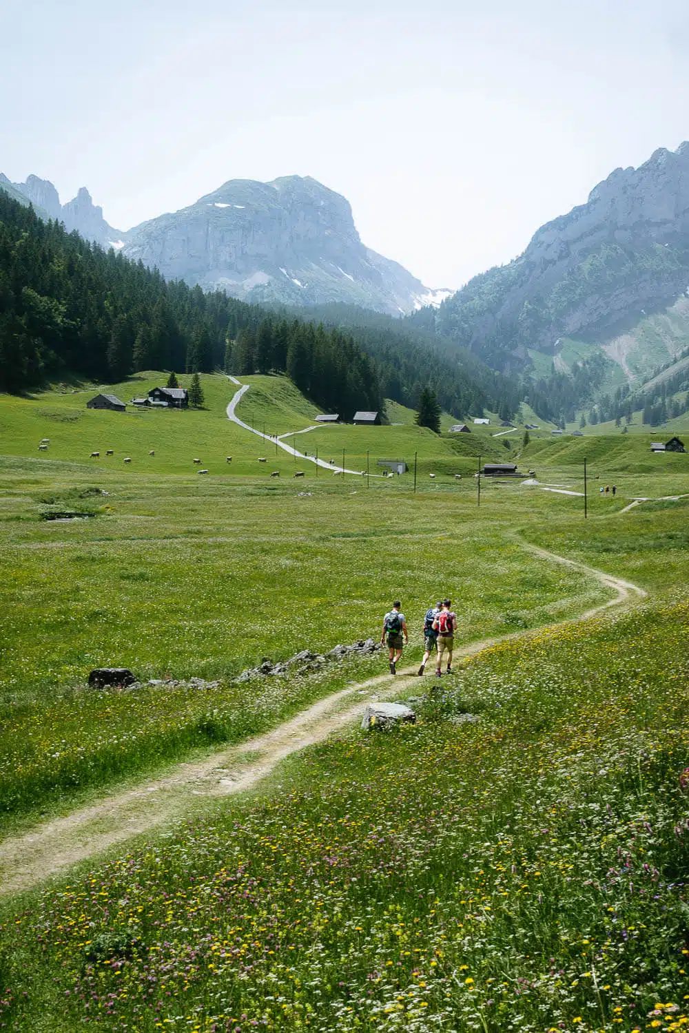 Hikers right after the Sämtisersee