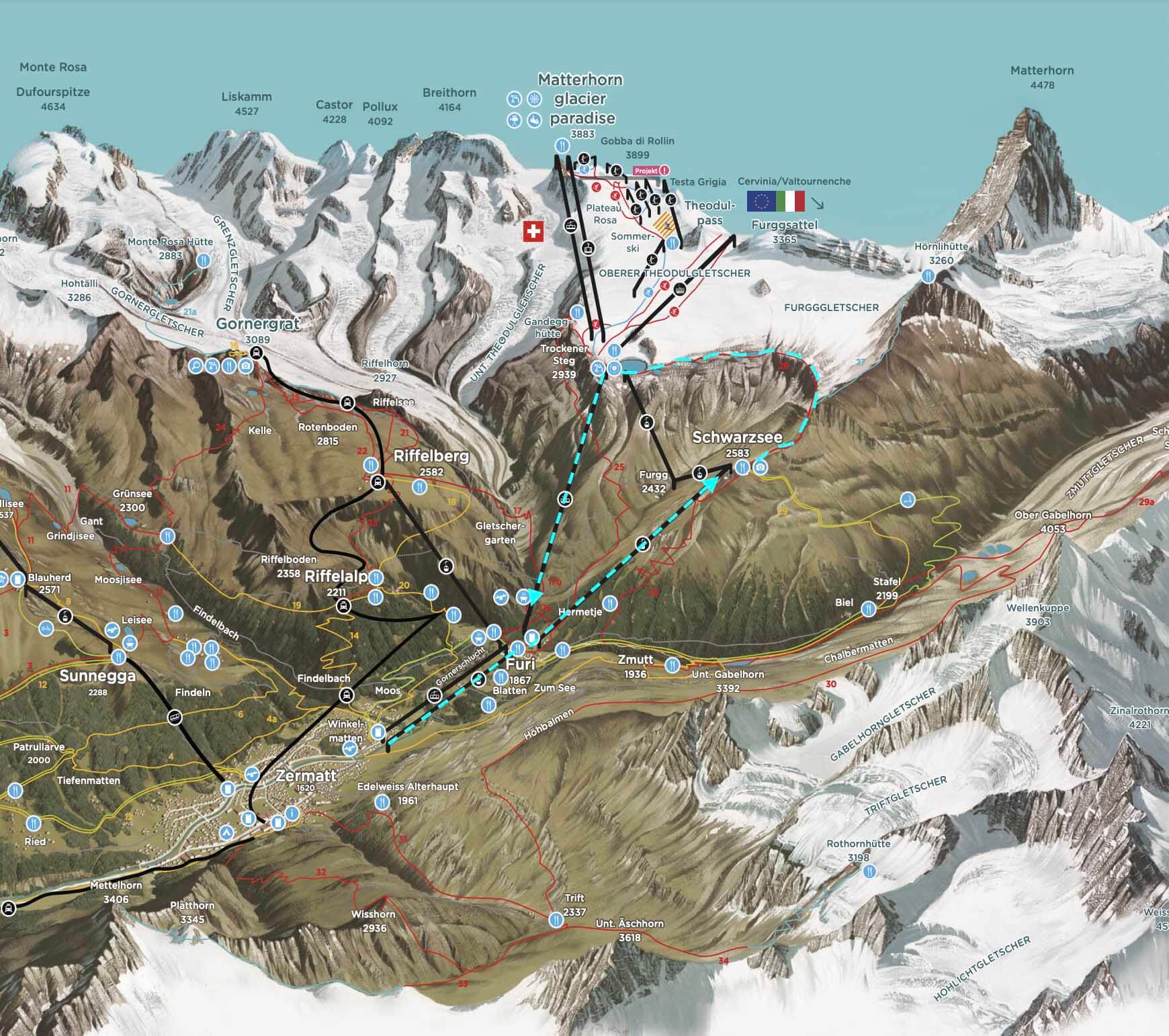 Matterhorn Glacier Trail Map