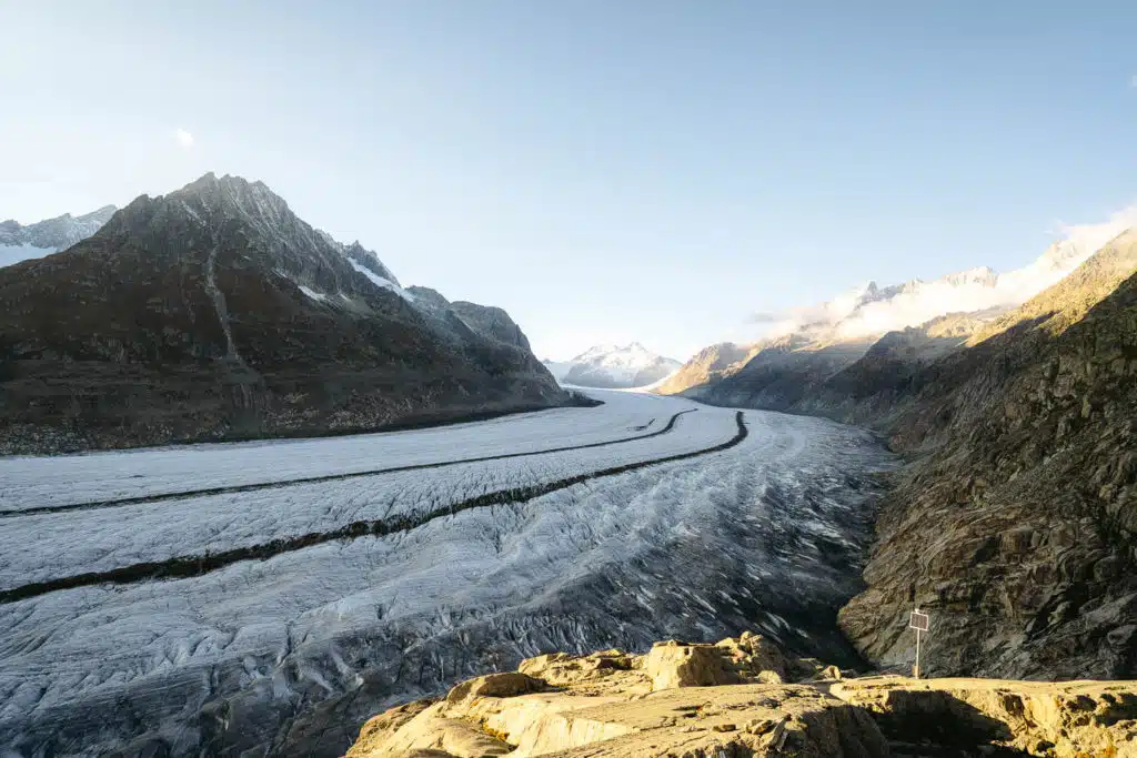 Aletsch Glacier at sunset