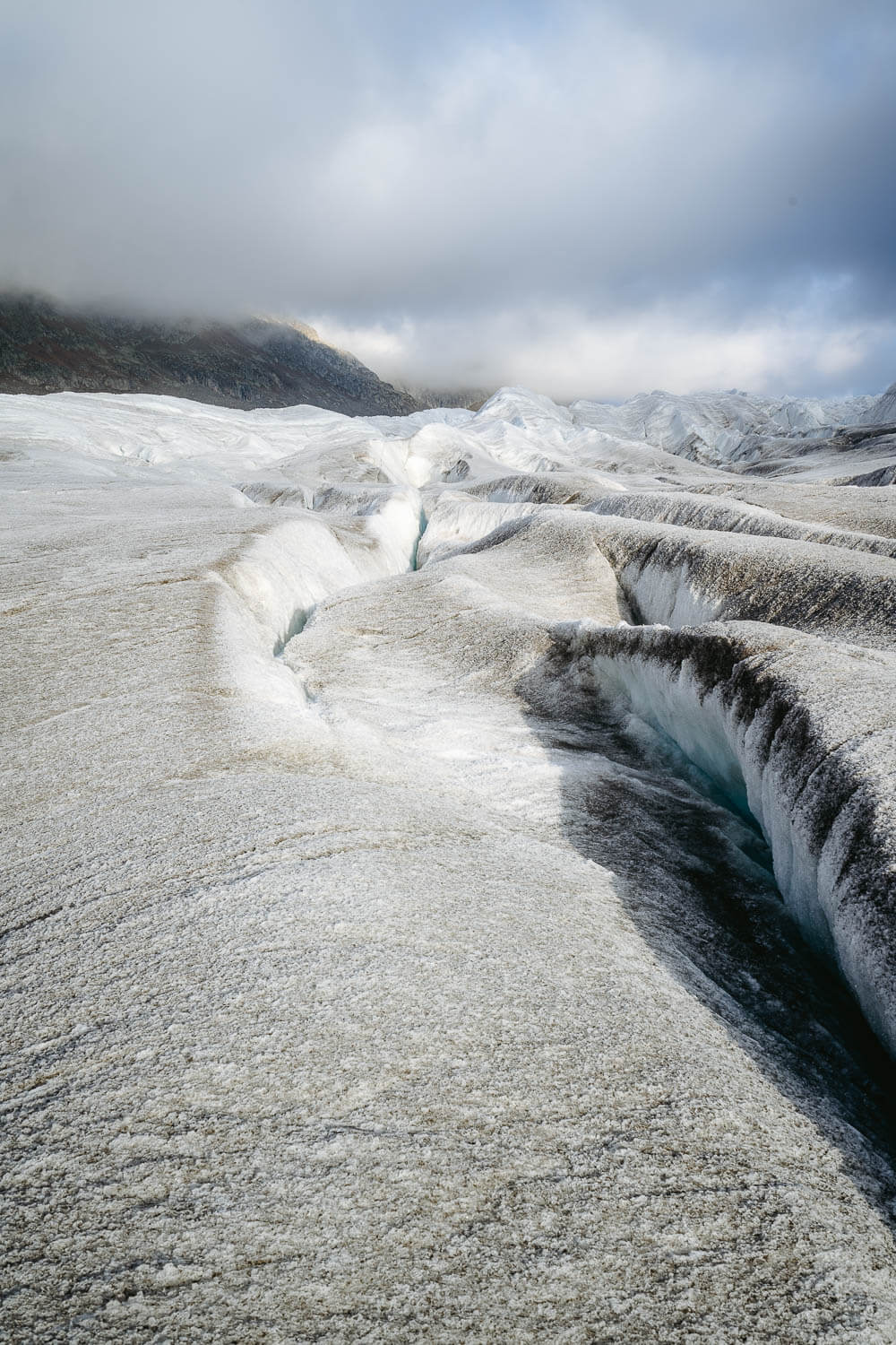The crevasses of the Aletsch Glacier