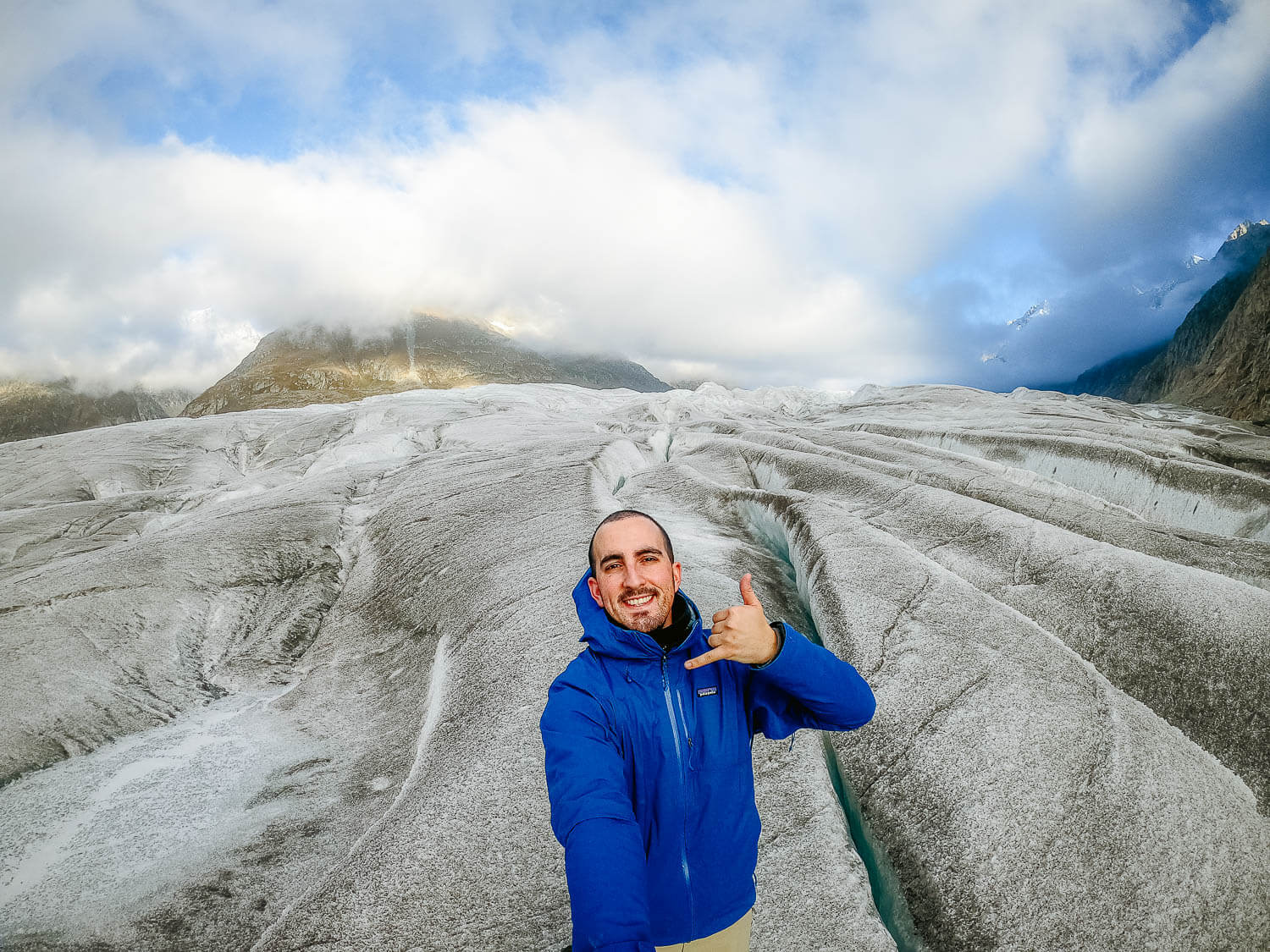 João Petersen on top of the Aletsch Glacier