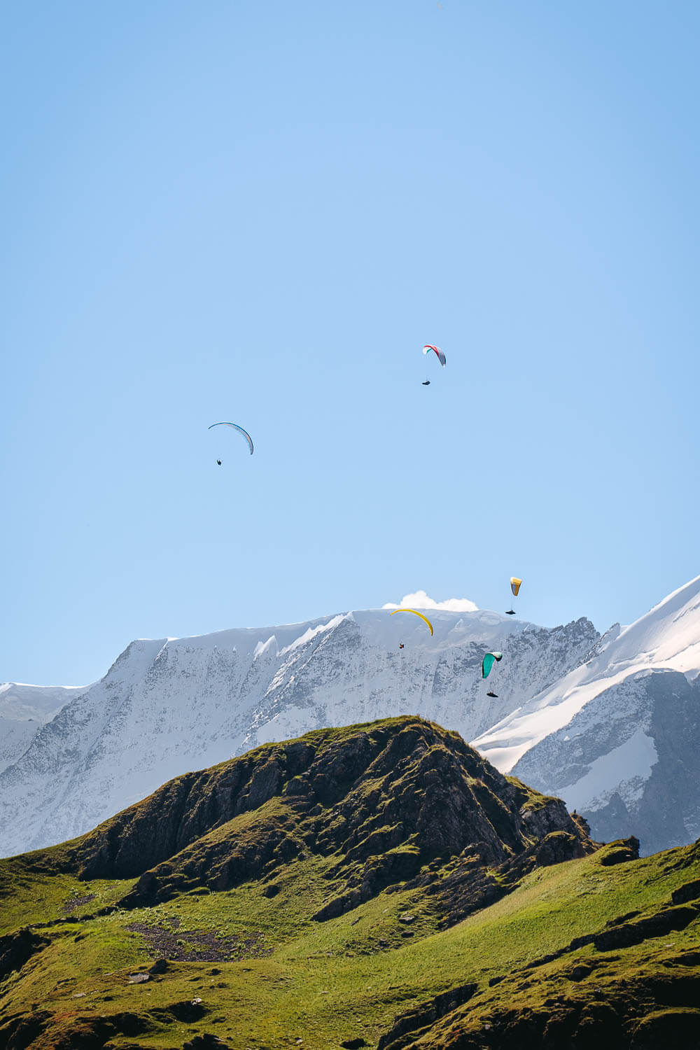 Paragliders over the Bachalpsee