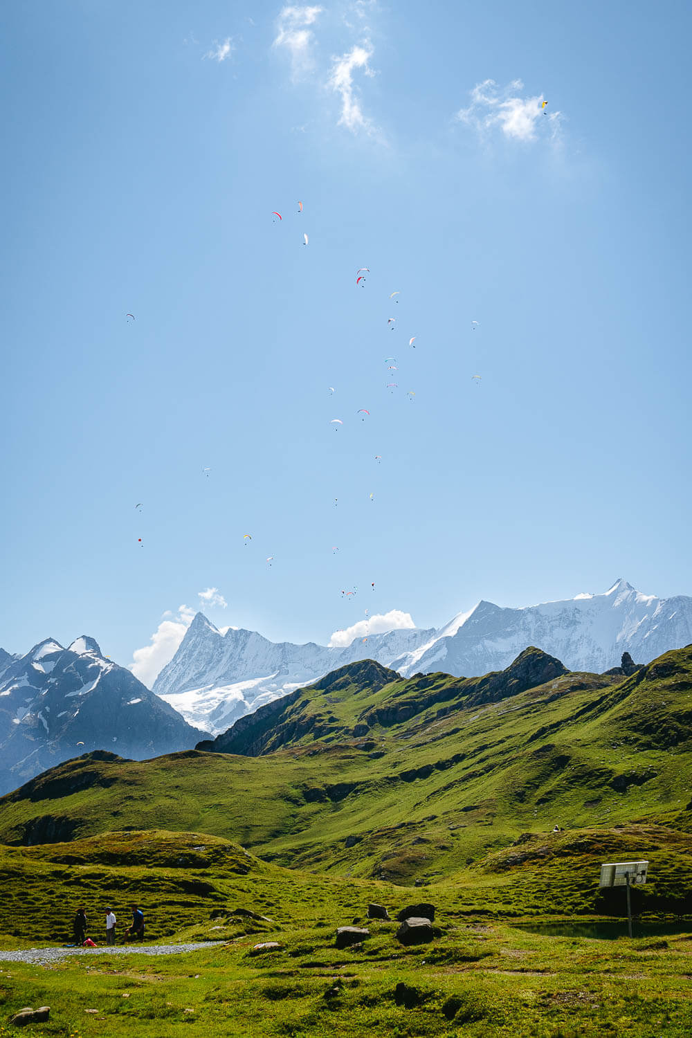 Paragliders over the Bachalpsee