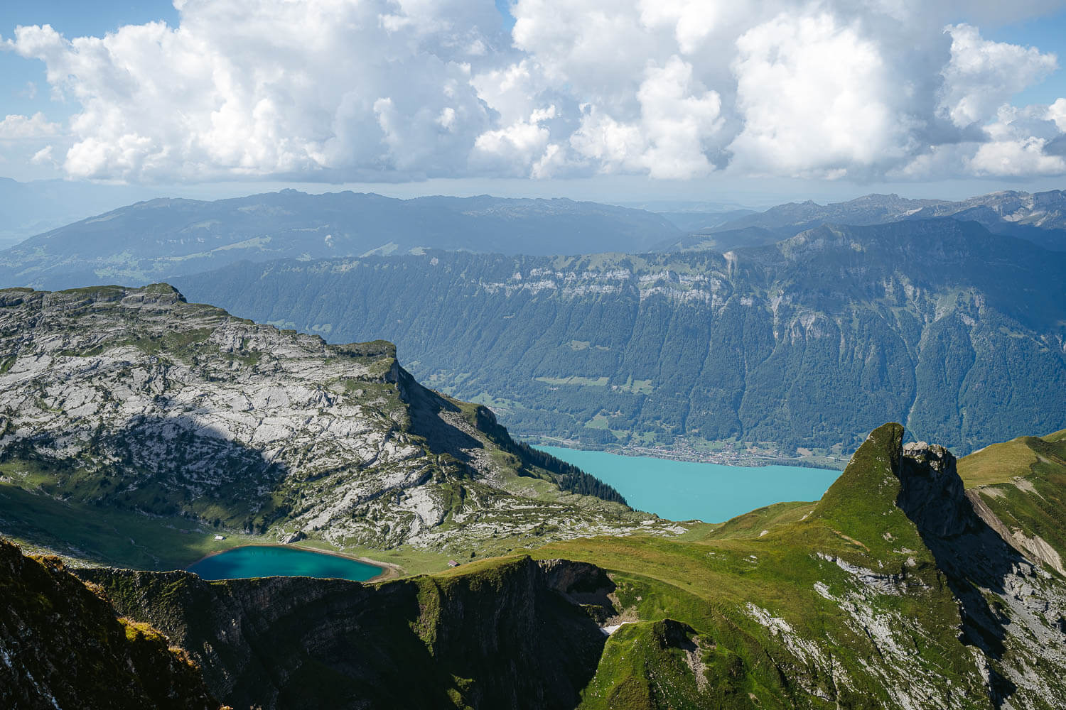 View to the lake Brienzersee and Sägistalsee