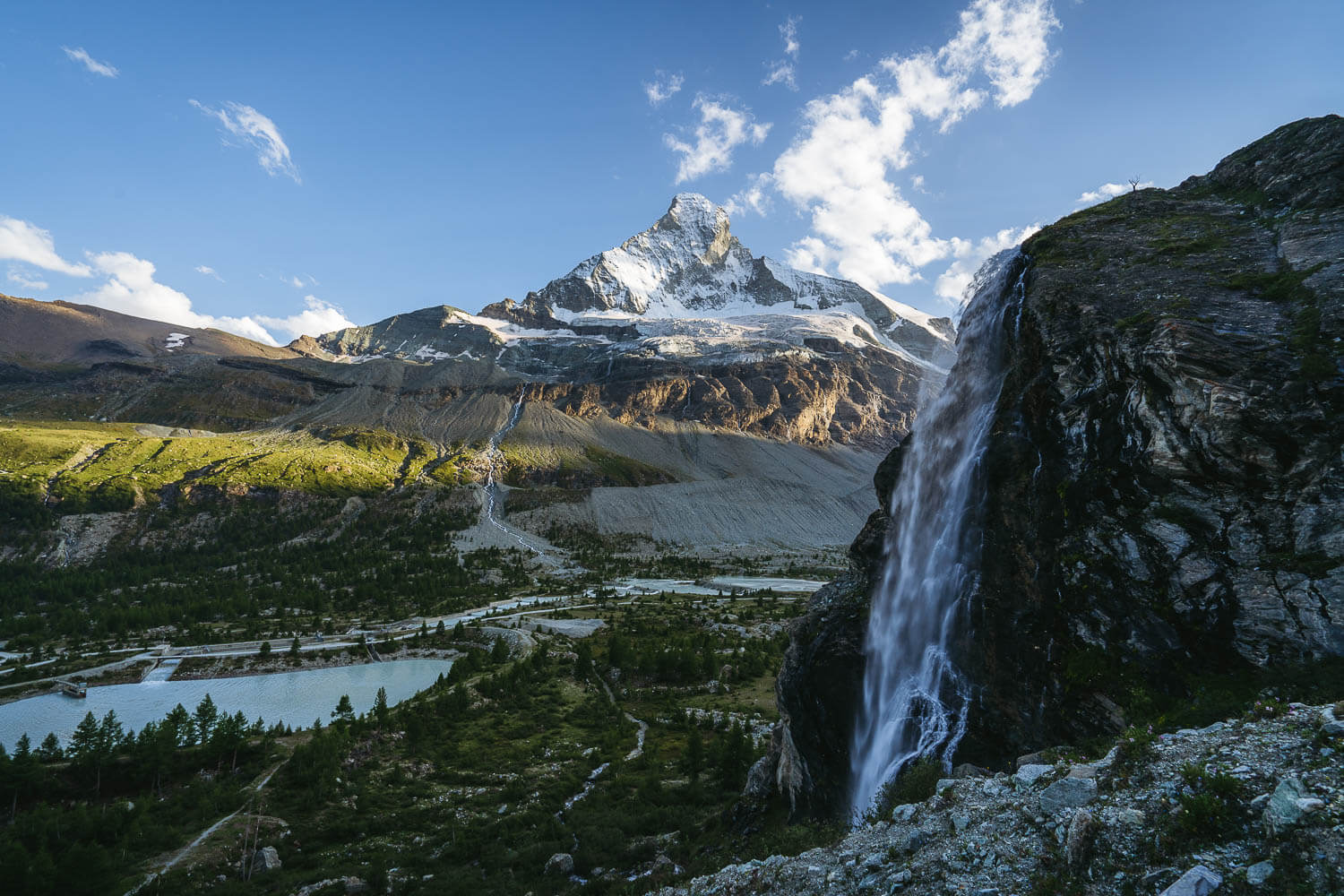 Waterfall and Matterhorn