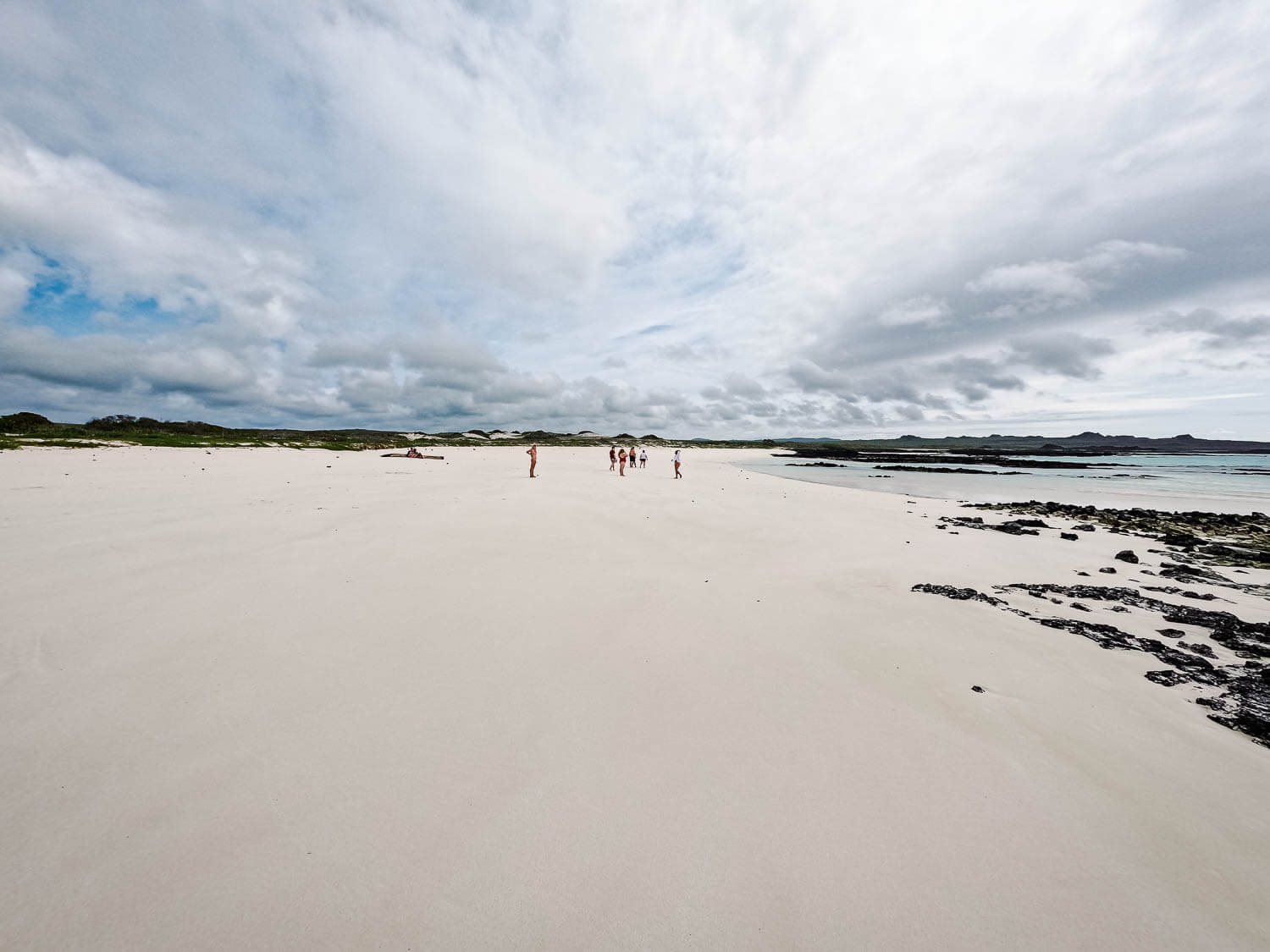 The white sands of Bahia Rosa Blanca beach in San Cristobal