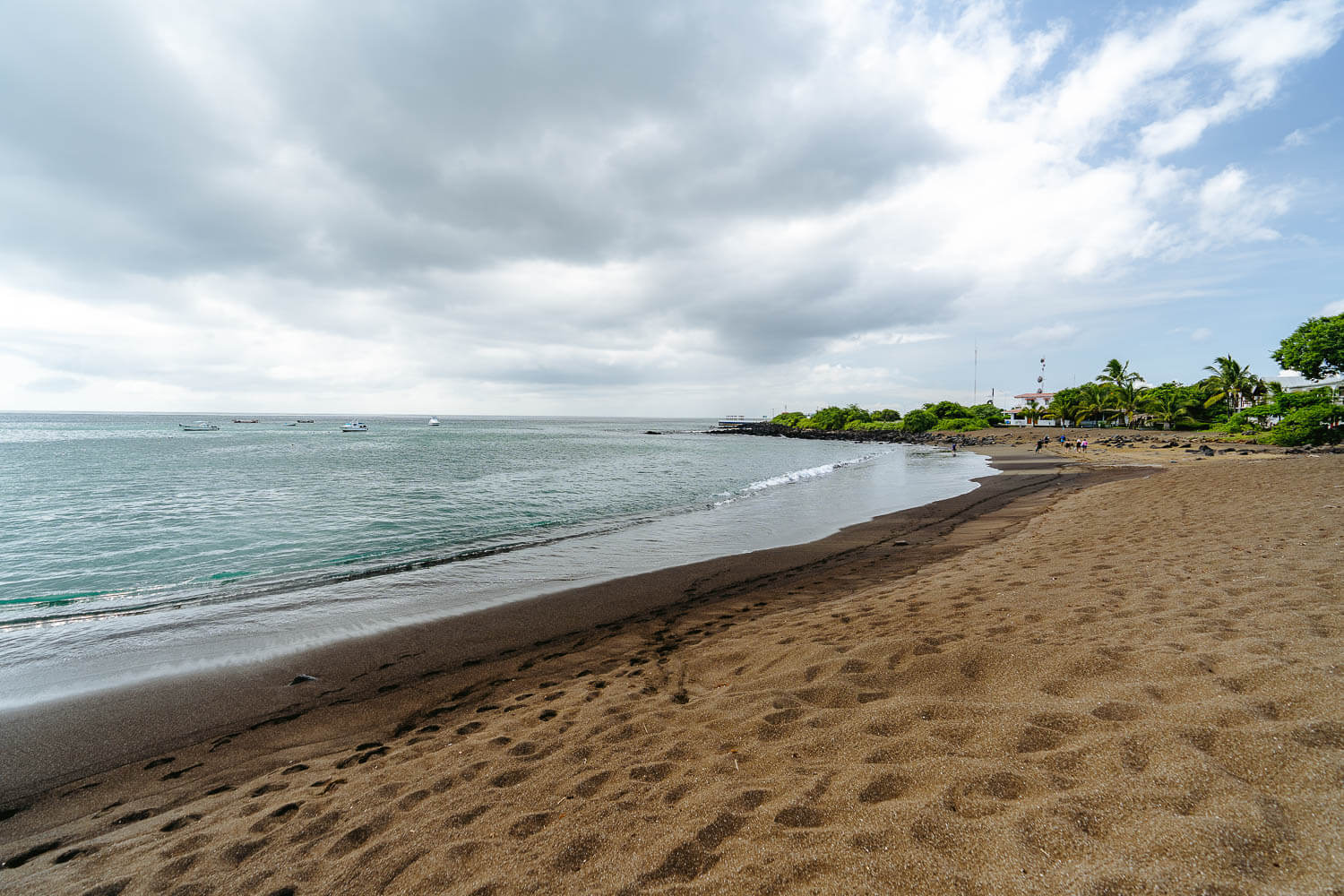 The black beach in Floreana island