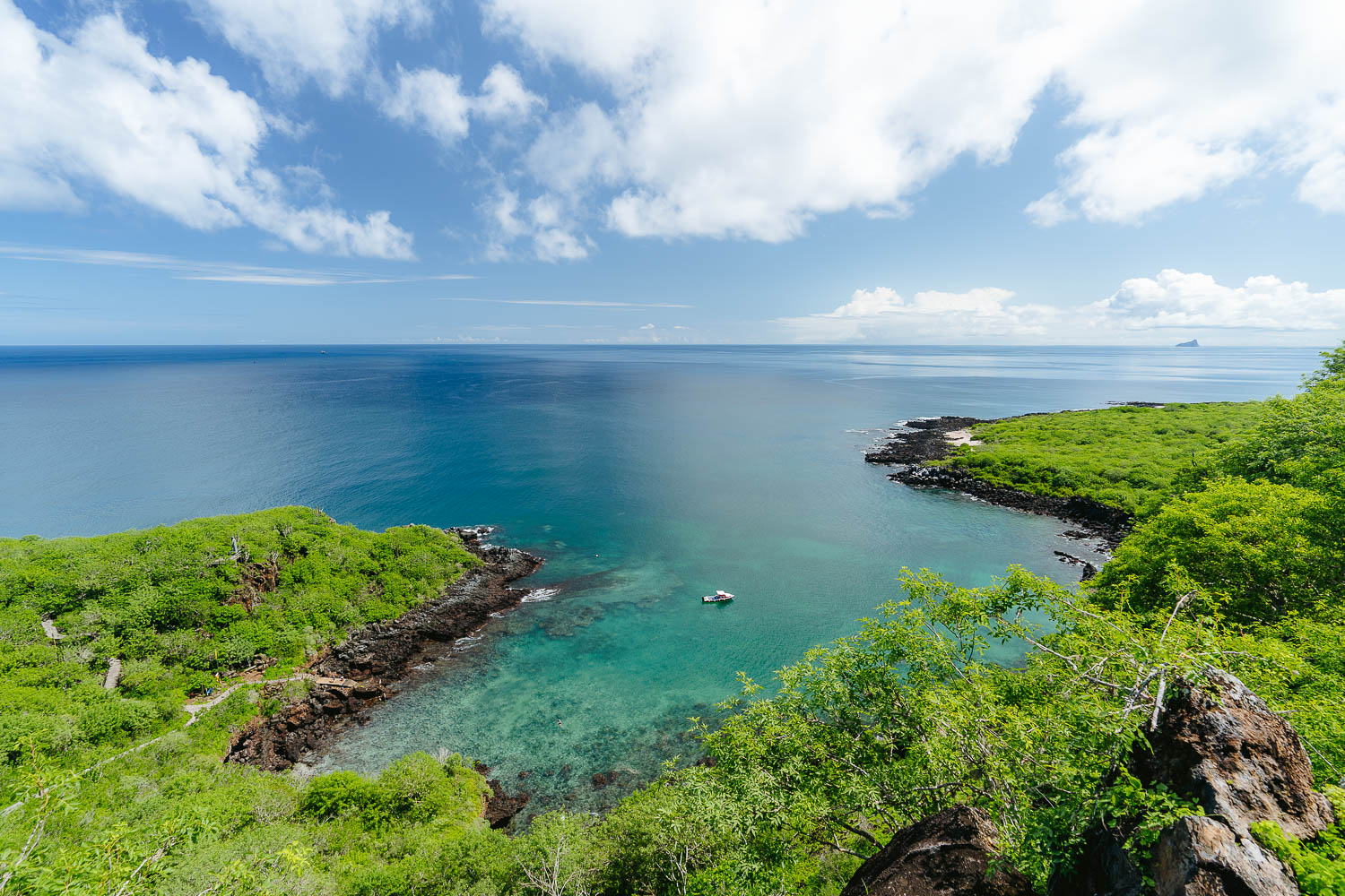 Cerro Tijeretas viewpoint to the Muelle Tijeretas in San Cristobal Island, Galapagos