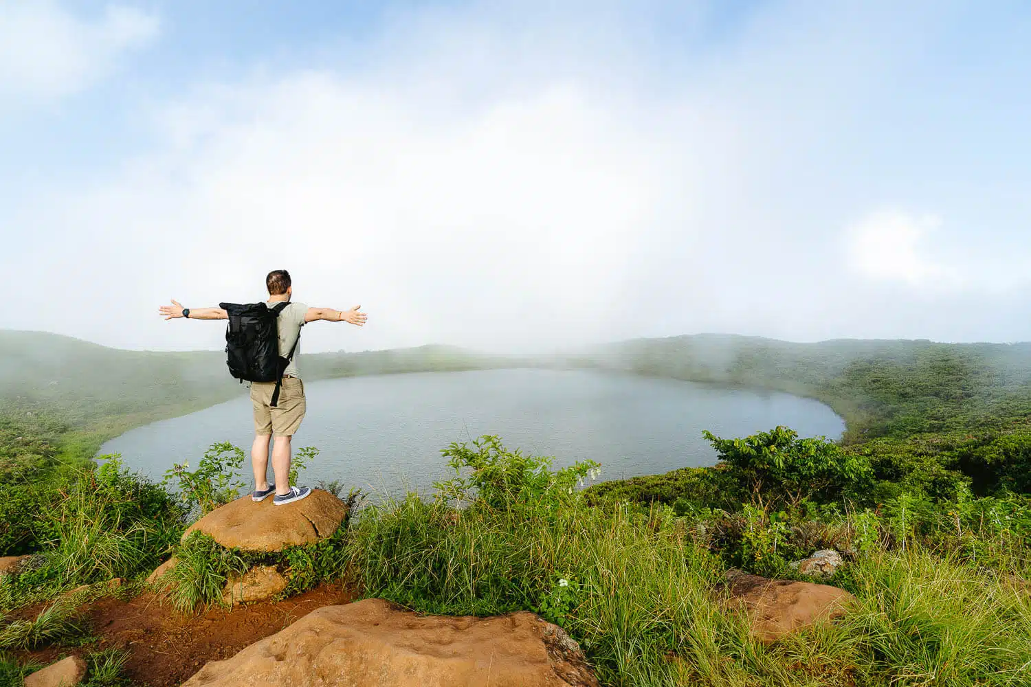 Laguna El Junco Crater, part of the Highlands Tour in San Cristobal, Galápagos Islands, one of the best Galápagos Islands tours and a must in any Galapagos Itinerary