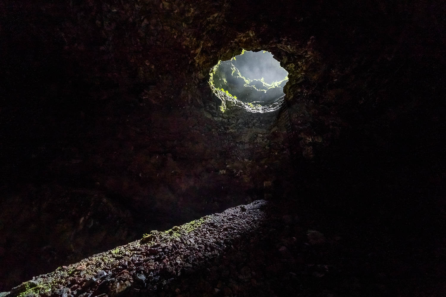 The only light going in the volcano