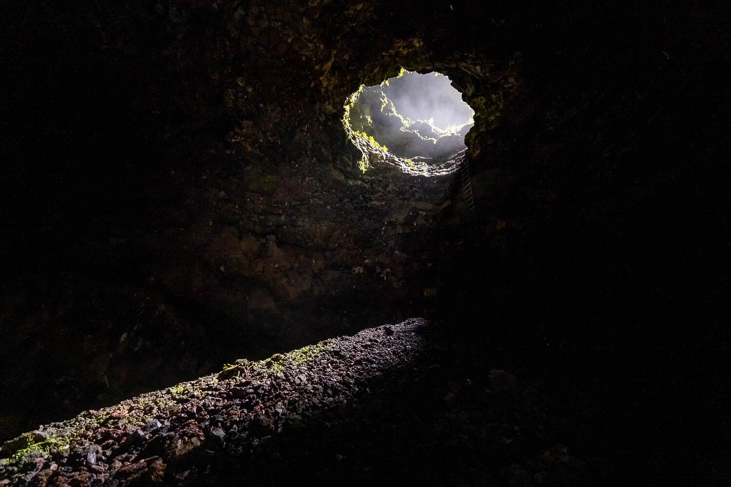 The only light going in the volcano