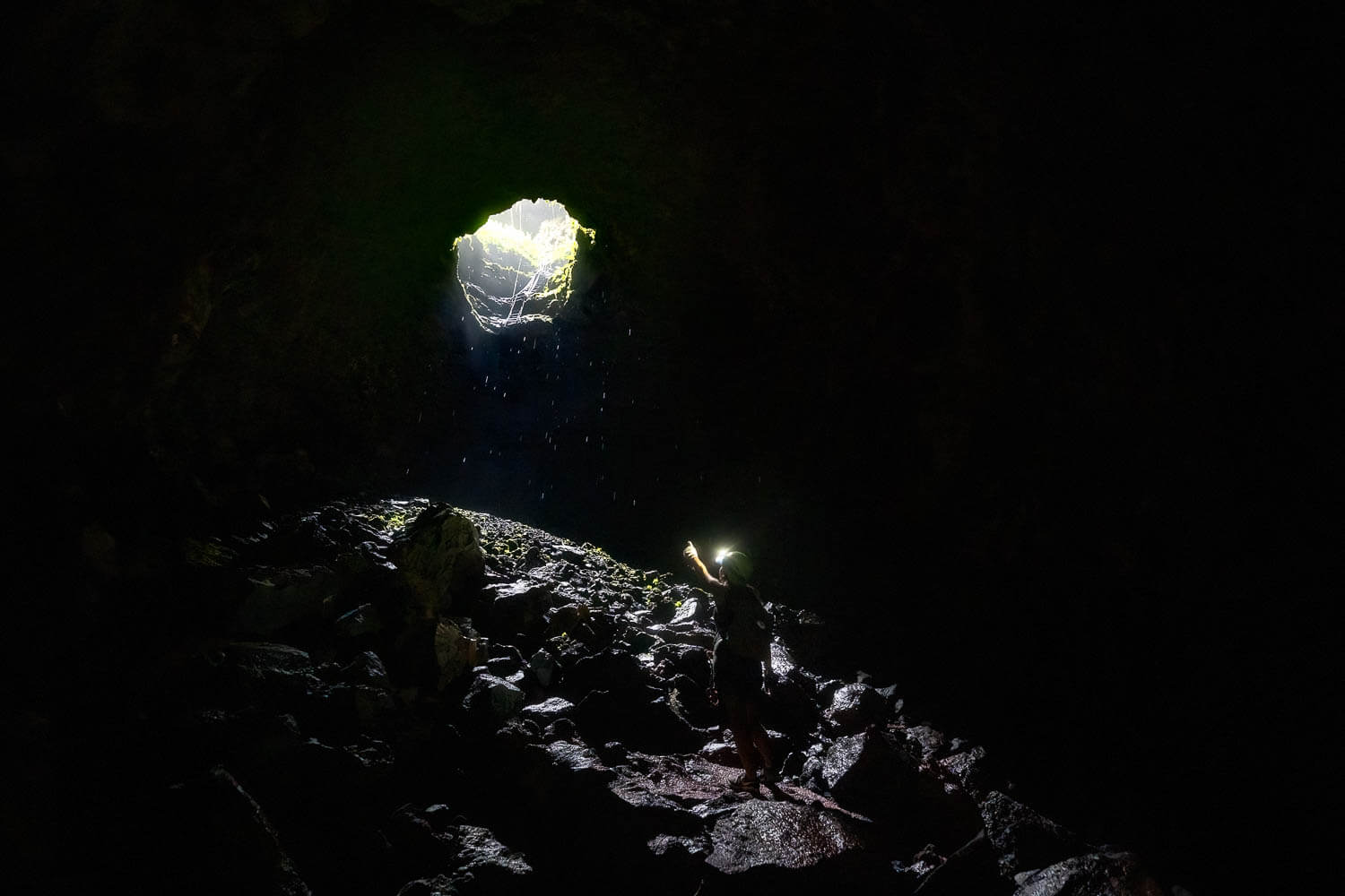 The interior of Trillizos Volcano