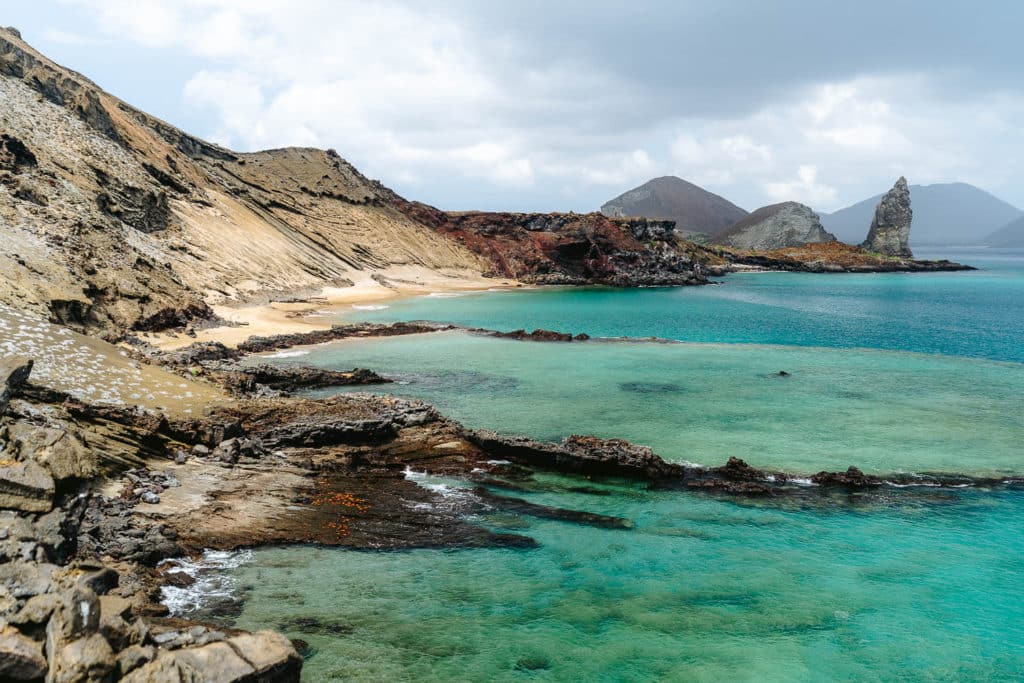Detail of the pool and the pinnacle rock at the distance - Galapagos 10 Day Itinerary