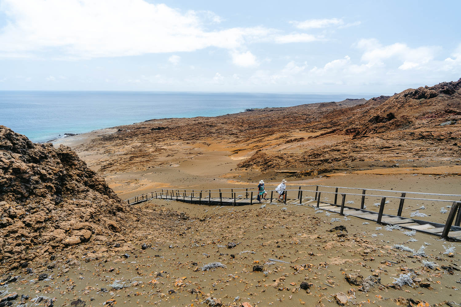 The wooden stairs that lead you to the viewpoint