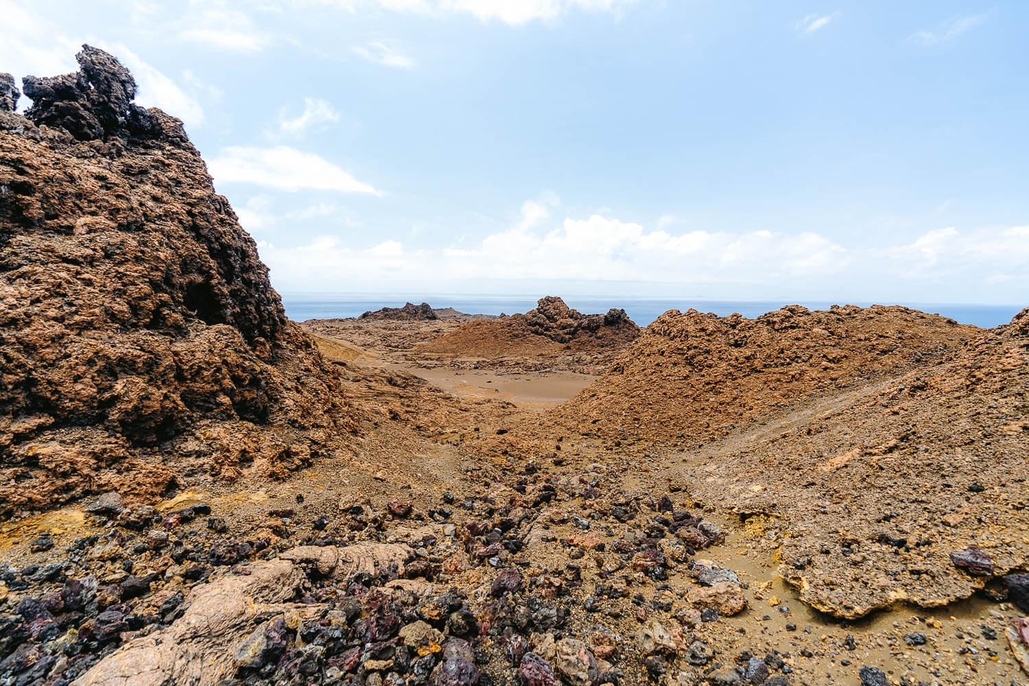 The desolated landscape of the island