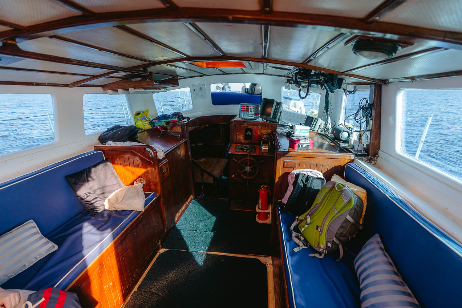 The first level on the interior of the boat